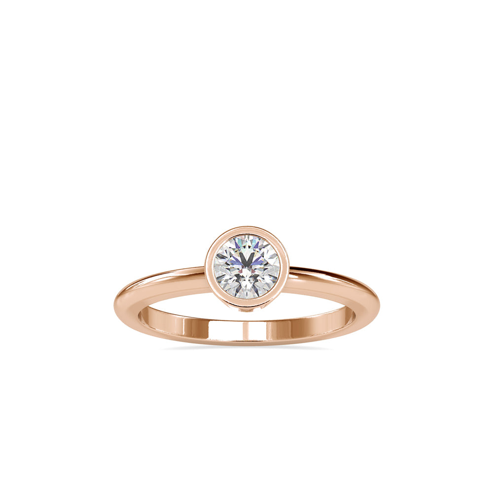 Brilliant Round Cut Engagement Diamond Ring-Rose Gold