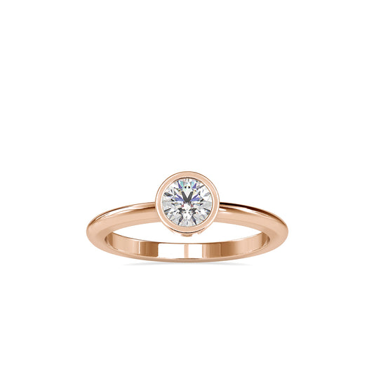 Brilliant Round Cut Engagement Diamond Ring-Rose Gold