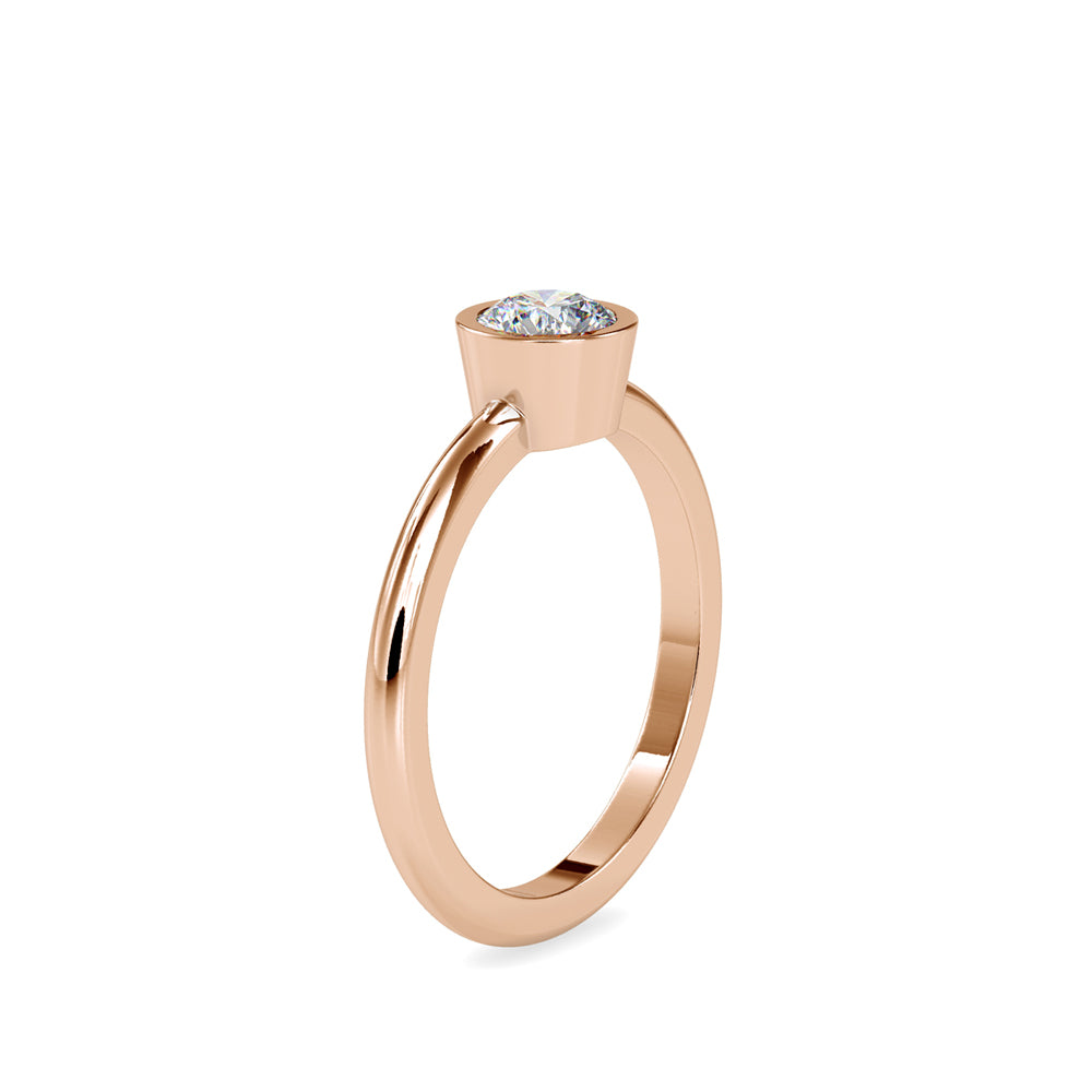 Brilliant Round Cut Engagement Diamond Ring-Rose Gold