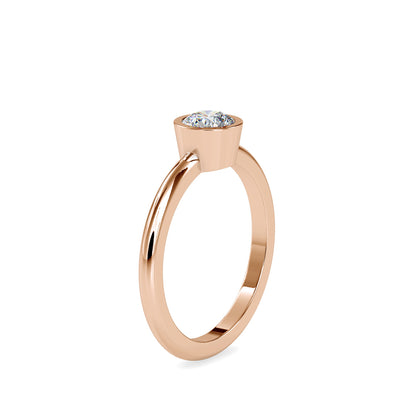 Brilliant Round Cut Engagement Diamond Ring-Rose Gold