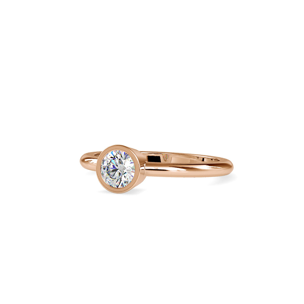 Brilliant Round Cut Engagement Diamond Ring-Rose Gold