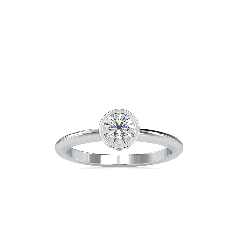 Brilliant Round Cut Engagement Diamond Ring-Silver