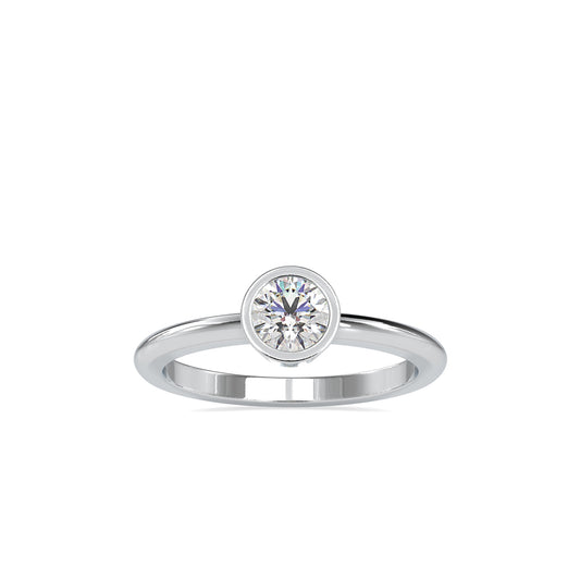 Brilliant Round Cut Engagement Diamond Ring-Silver