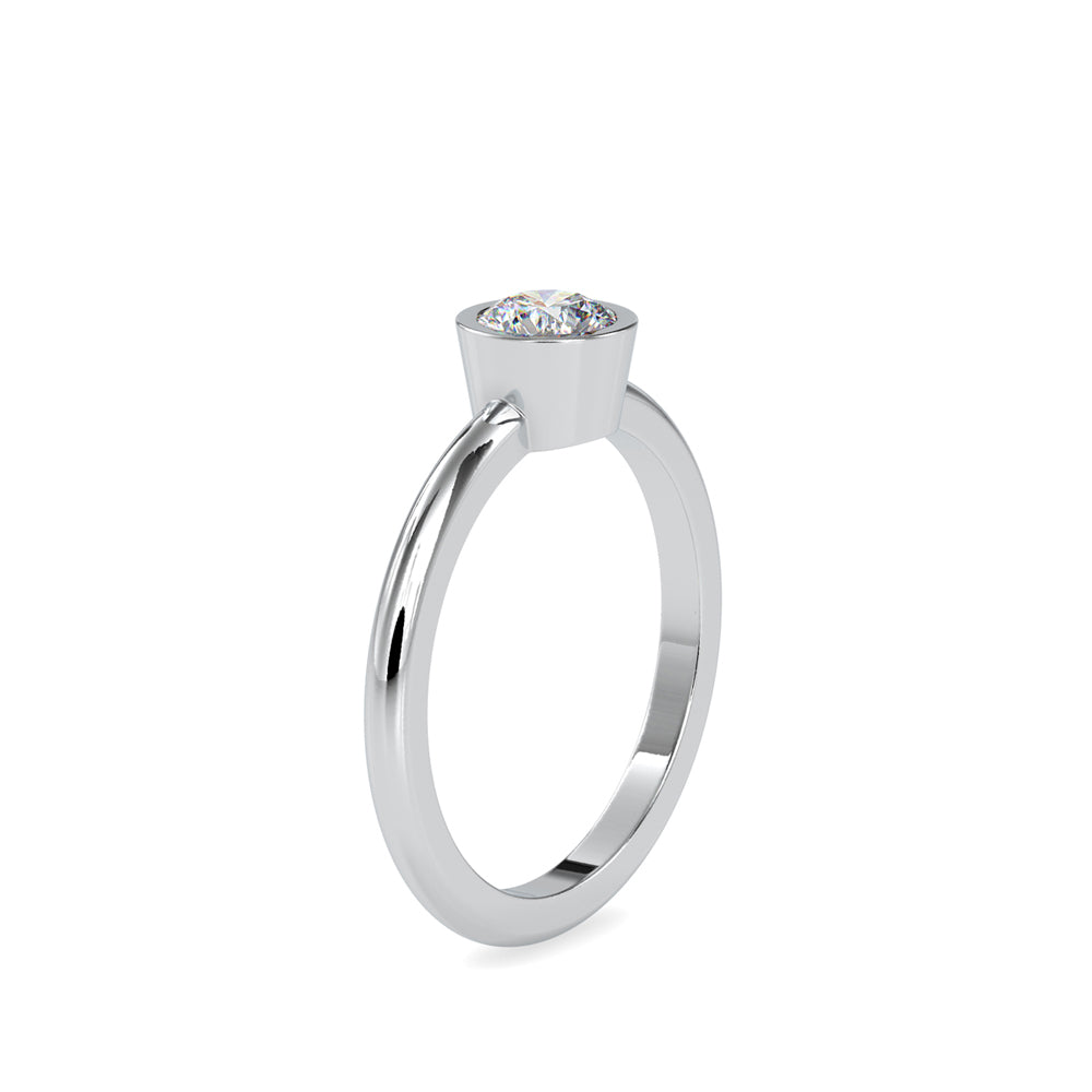 Brilliant Round Cut Engagement Diamond Ring-Silver