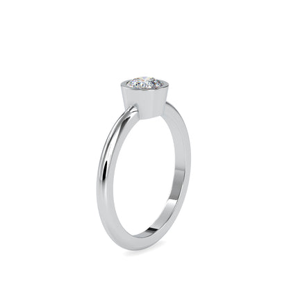 Brilliant Round Cut Engagement Diamond Ring-Silver