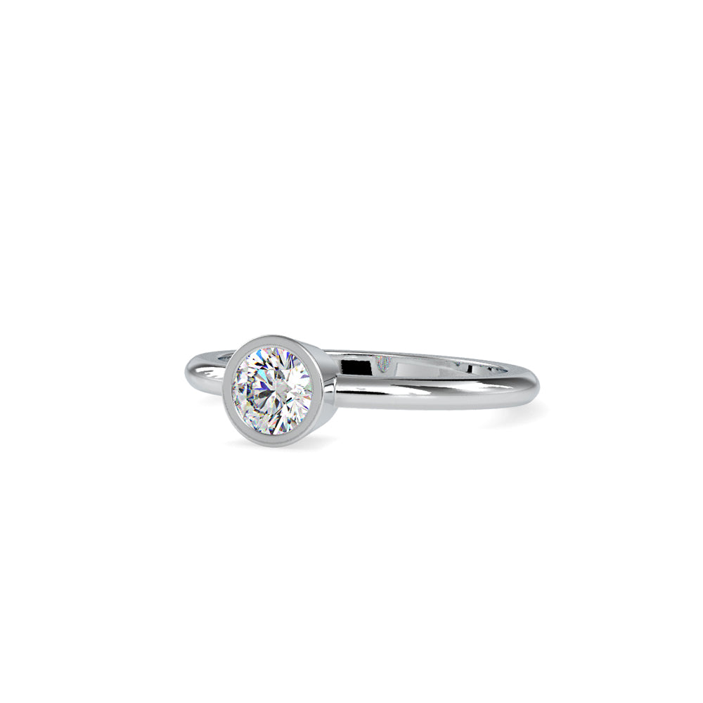 Brilliant Round Cut Engagement Diamond Ring-Silver