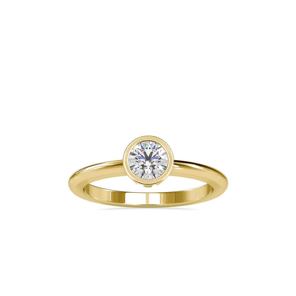 Brilliant Round Cut Engagement Diamond Ring-Golden