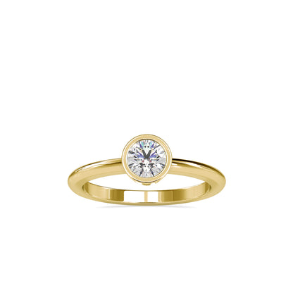 Brilliant Round Cut Engagement Diamond Ring-Golden