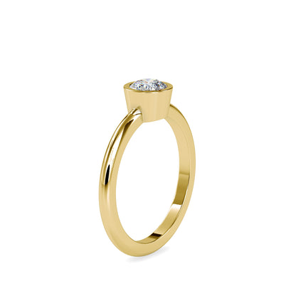 Brilliant Round Cut Engagement Diamond Ring-Golden