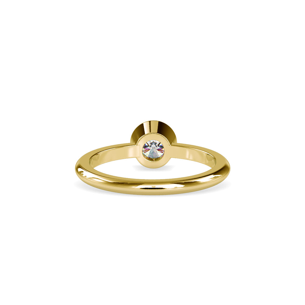 Brilliant Round Cut Engagement Diamond Ring-Golden