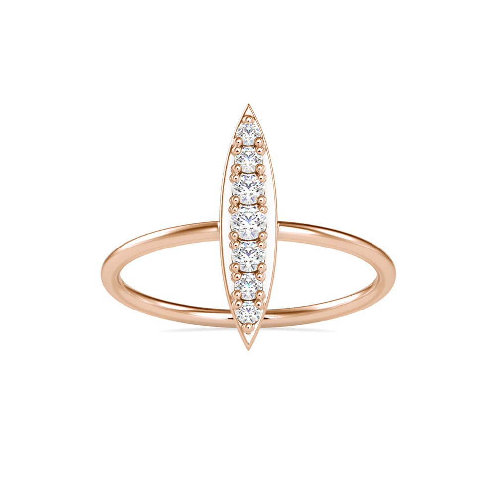 Agatha Round Cut Diamond Ring-Rose Gold