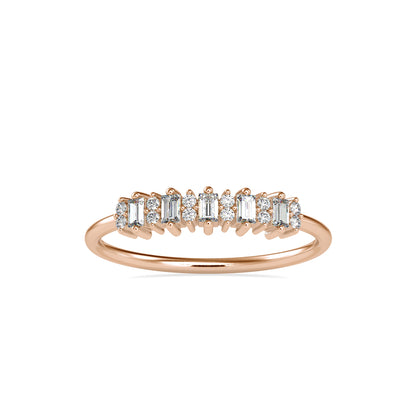 Baguette Lenore Diamond Stone Ring-Rose Gold