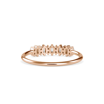 Baguette Lenore Diamond Stone Ring-Rose Gold