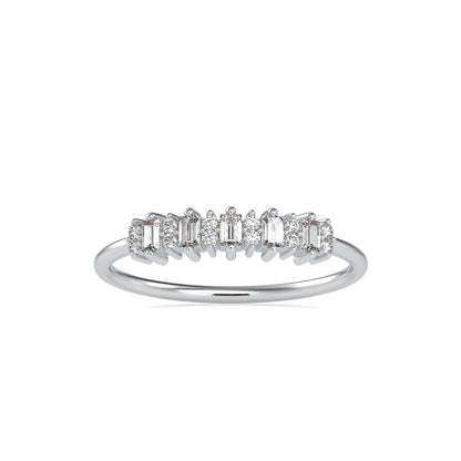 Baguette Lenore Diamond Stone Ring-Silver