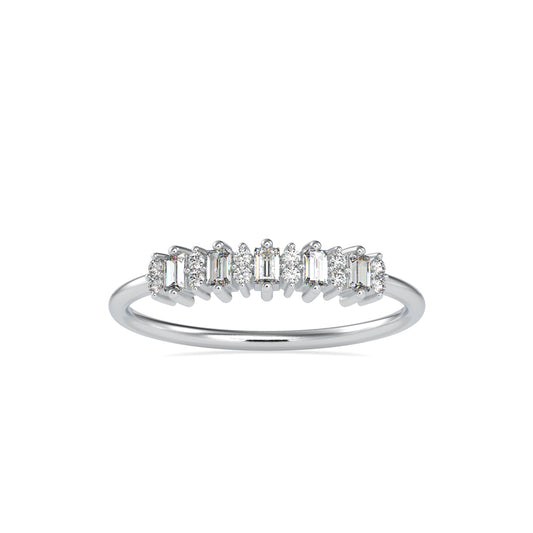 Baguette Lenore Diamond Stone Ring-Silver