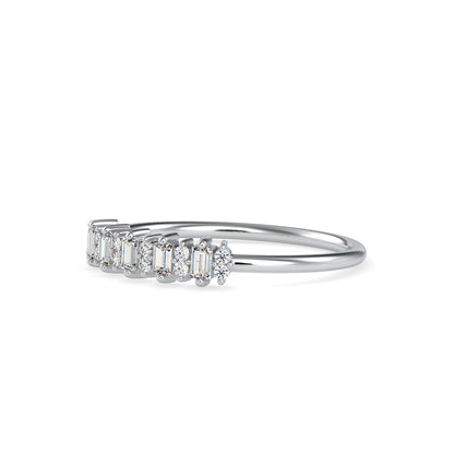 Baguette Lenore Diamond Stone Ring-Silver