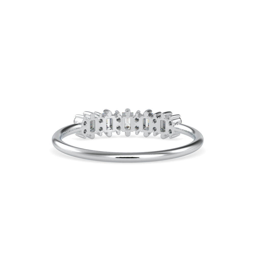 Baguette Lenore Diamond Stone Ring-Silver