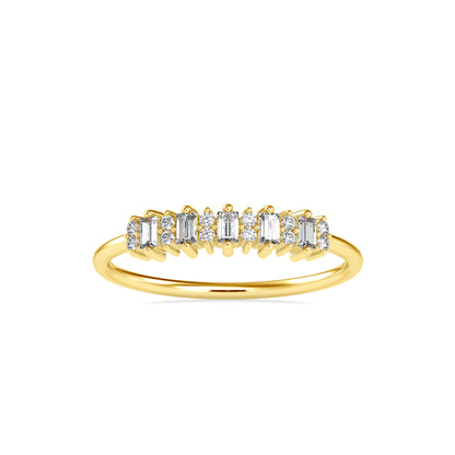 Baguette Lenore Diamond Stone Ring-Golden