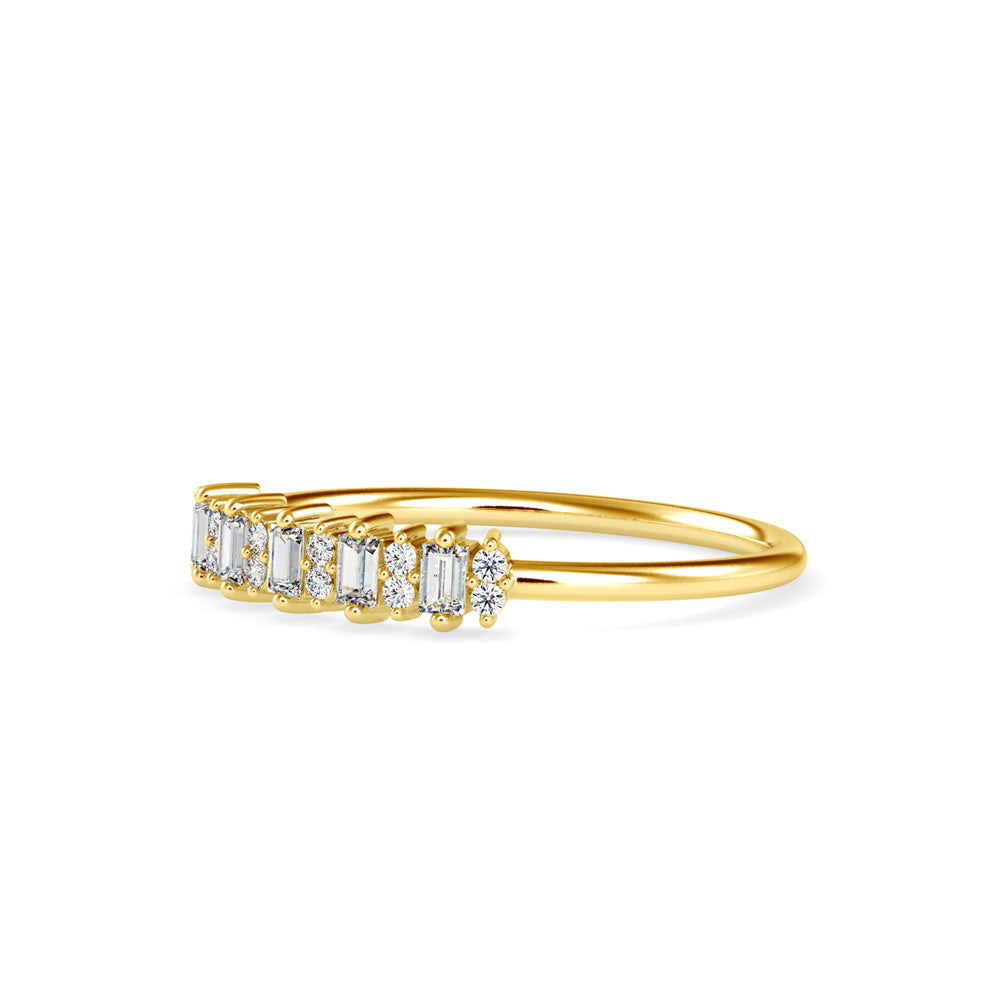 Baguette Lenore Diamond Stone Ring-Golden