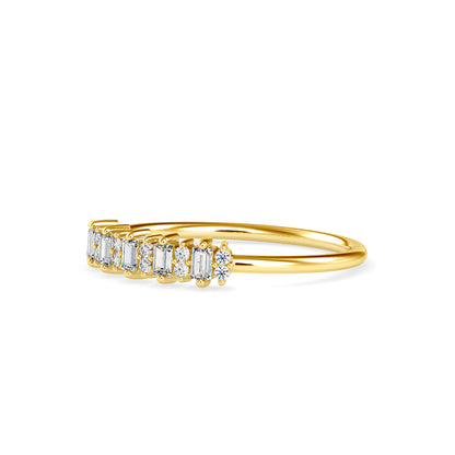Baguette Lenore Diamond Stone Ring-Golden