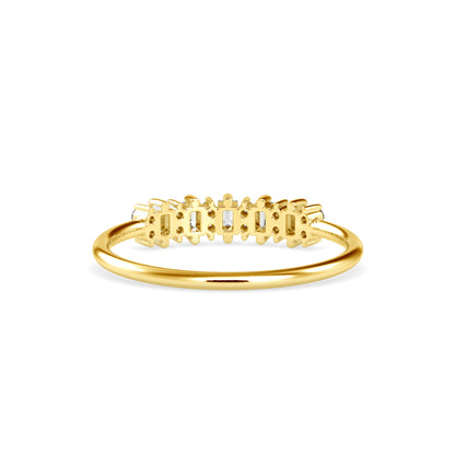 Baguette Lenore Diamond Stone Ring-Golden
