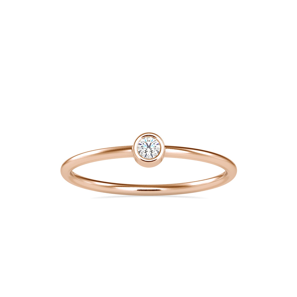 Ava Round Stone Diamond Ring-Rose Gold