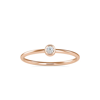 Ava Round Stone Diamond Ring-Rose Gold
