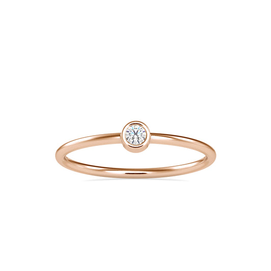 Ava Round Stone Diamond Ring-Rose Gold