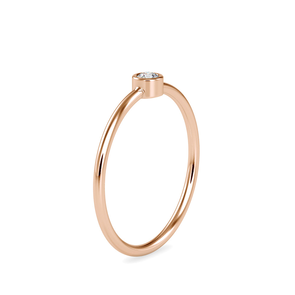 Ava Round Stone Diamond Ring-Rose Gold