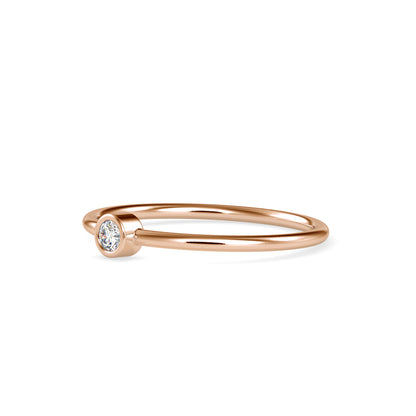 Ava Round Stone Diamond Ring-Rose Gold