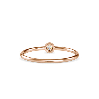 Ava Round Stone Diamond Ring-Rose Gold