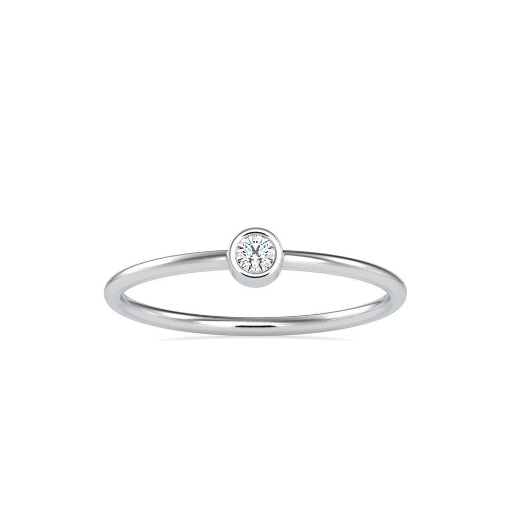 Ava Round Stone Diamond Ring-Silver