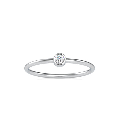 Ava Round Stone Diamond Ring-Silver
