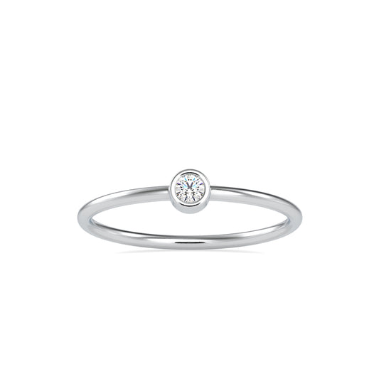 Ava Round Stone Diamond Ring-Silver
