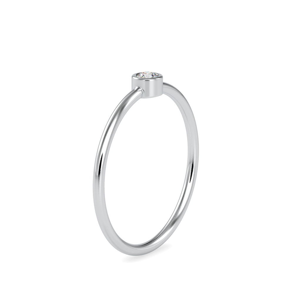 Ava Round Stone Diamond Ring-Silver