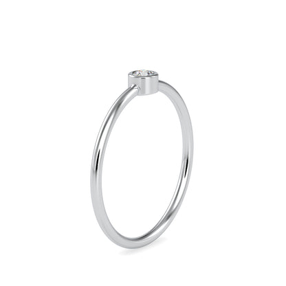 Ava Round Stone Diamond Ring-Silver