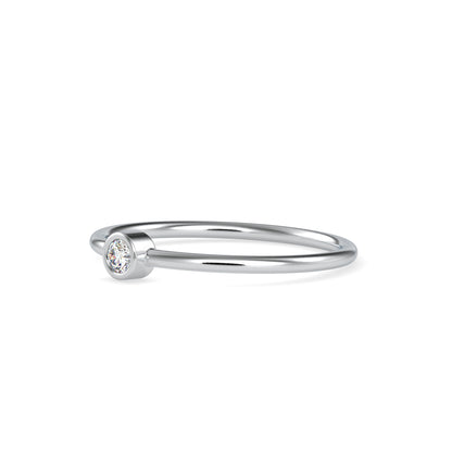 Ava Round Stone Diamond Ring-Silver