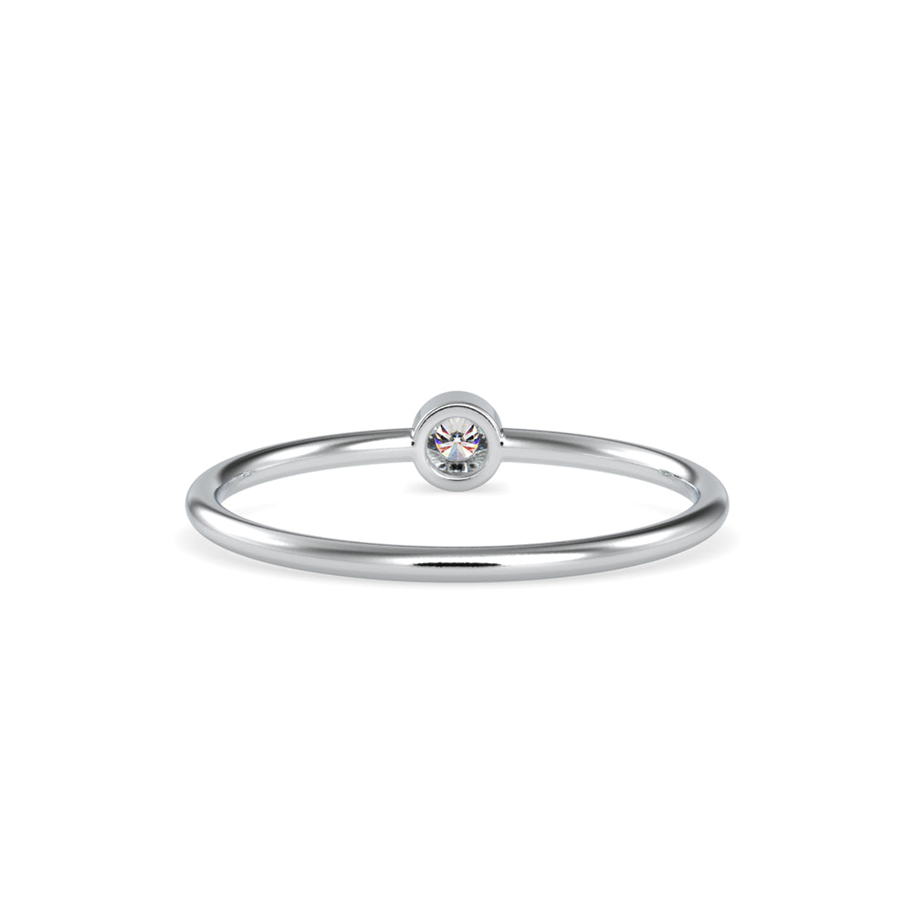 Ava Round Stone Diamond Ring-Silver