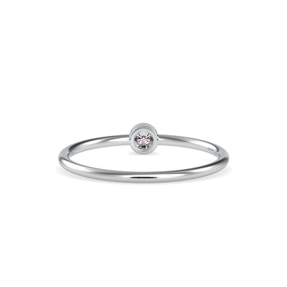 Ava Round Stone Diamond Ring-Silver
