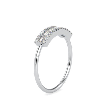 Baguette Lunatic Stone Diamond Ring-Silver
