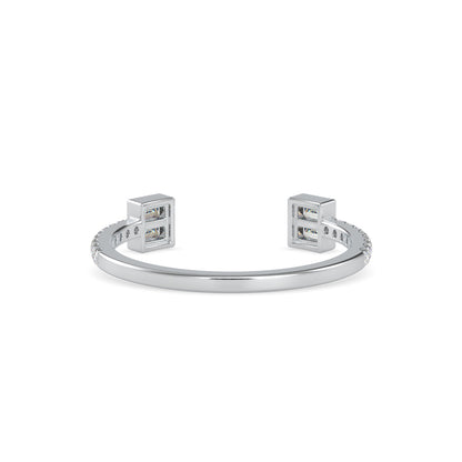 Baguette Diamond Halved Ring-Silver