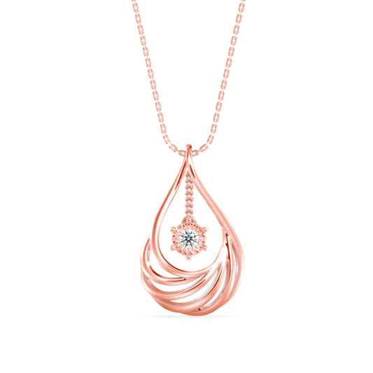 Clethra Diamond Pendant-Rose Gold