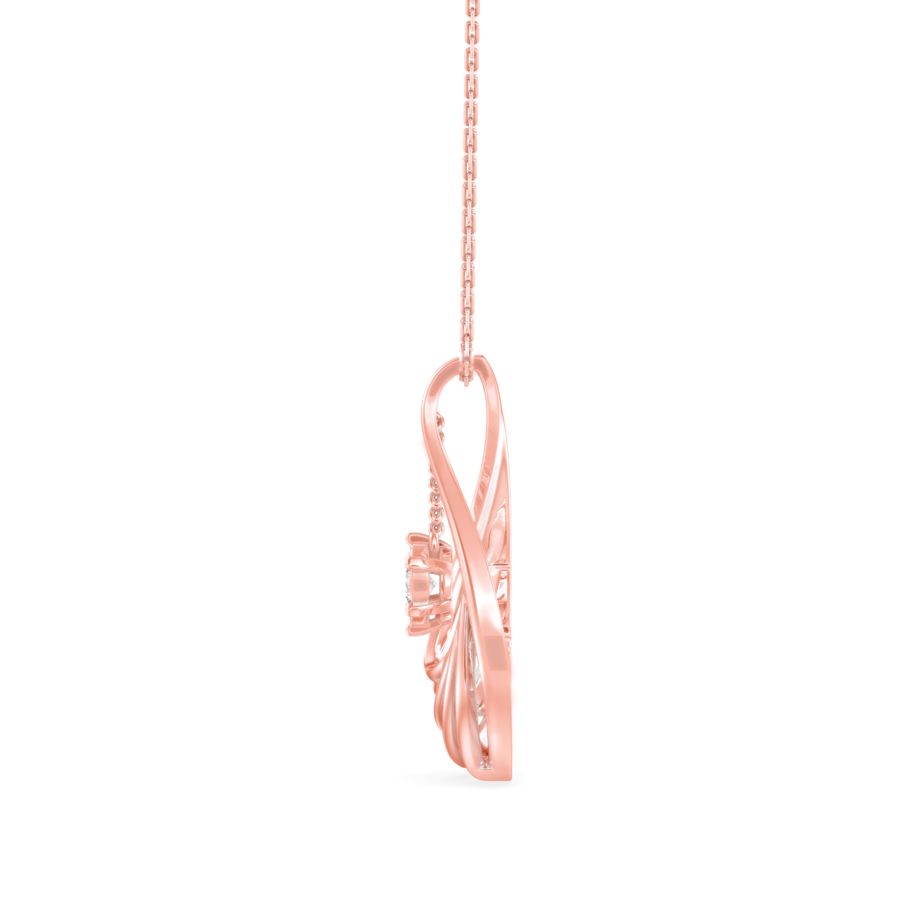 Clethra Diamond Pendant-Rose Gold