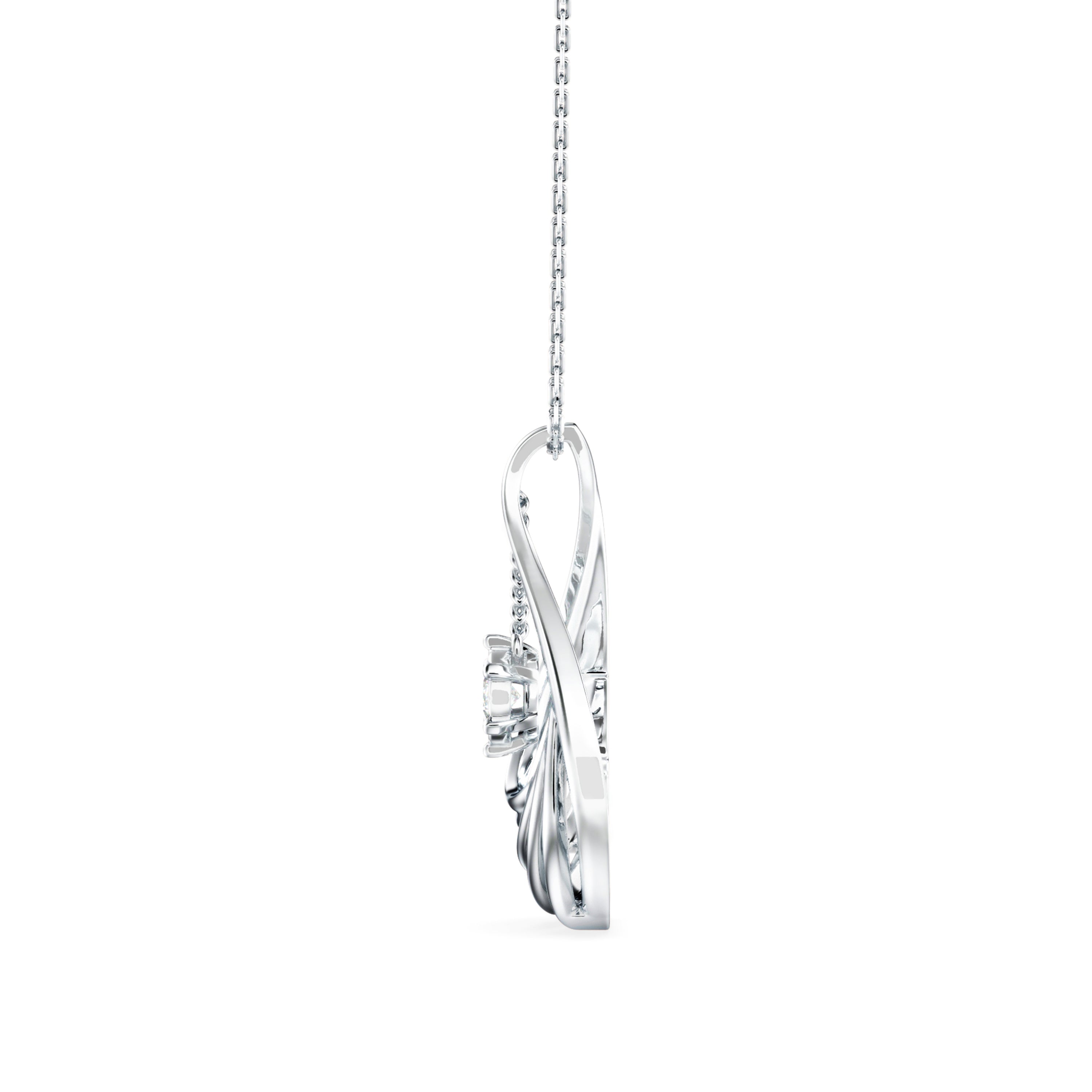 Clethra Diamond Pendant-Sterling Silver