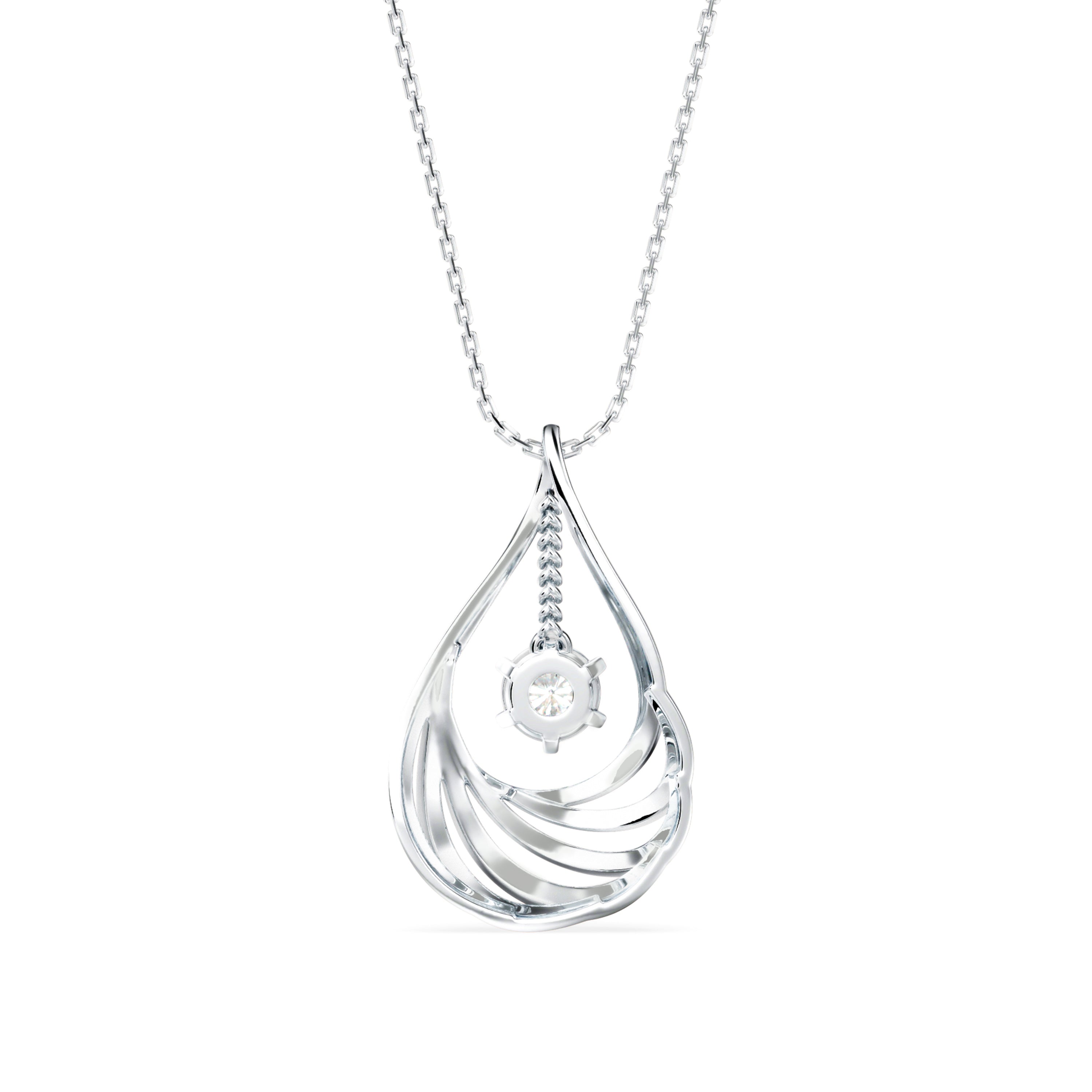 Clethra Diamond Pendant-Sterling Silver