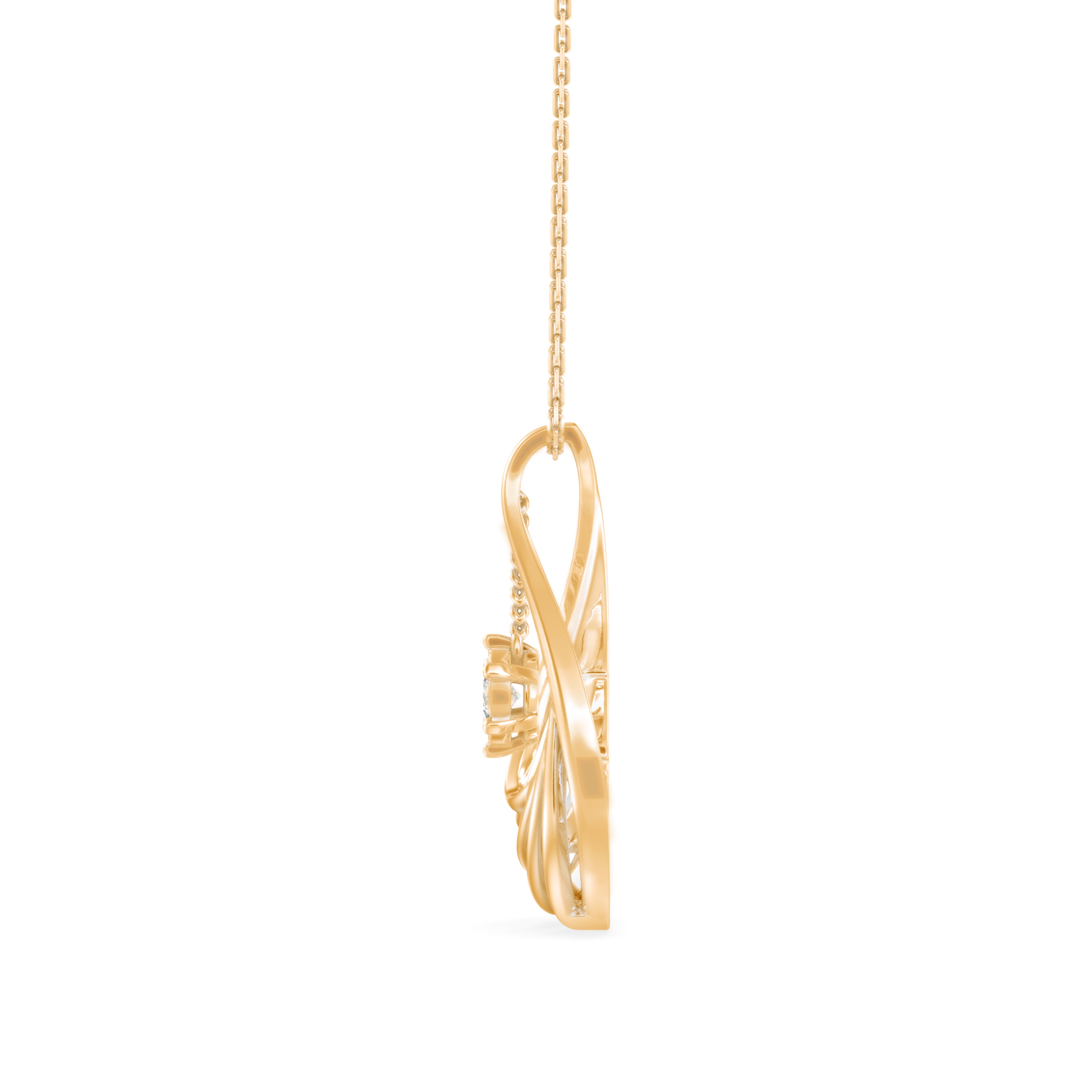 Clethra Diamond Pendant-Golden