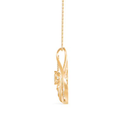 Clethra Diamond Pendant-Golden