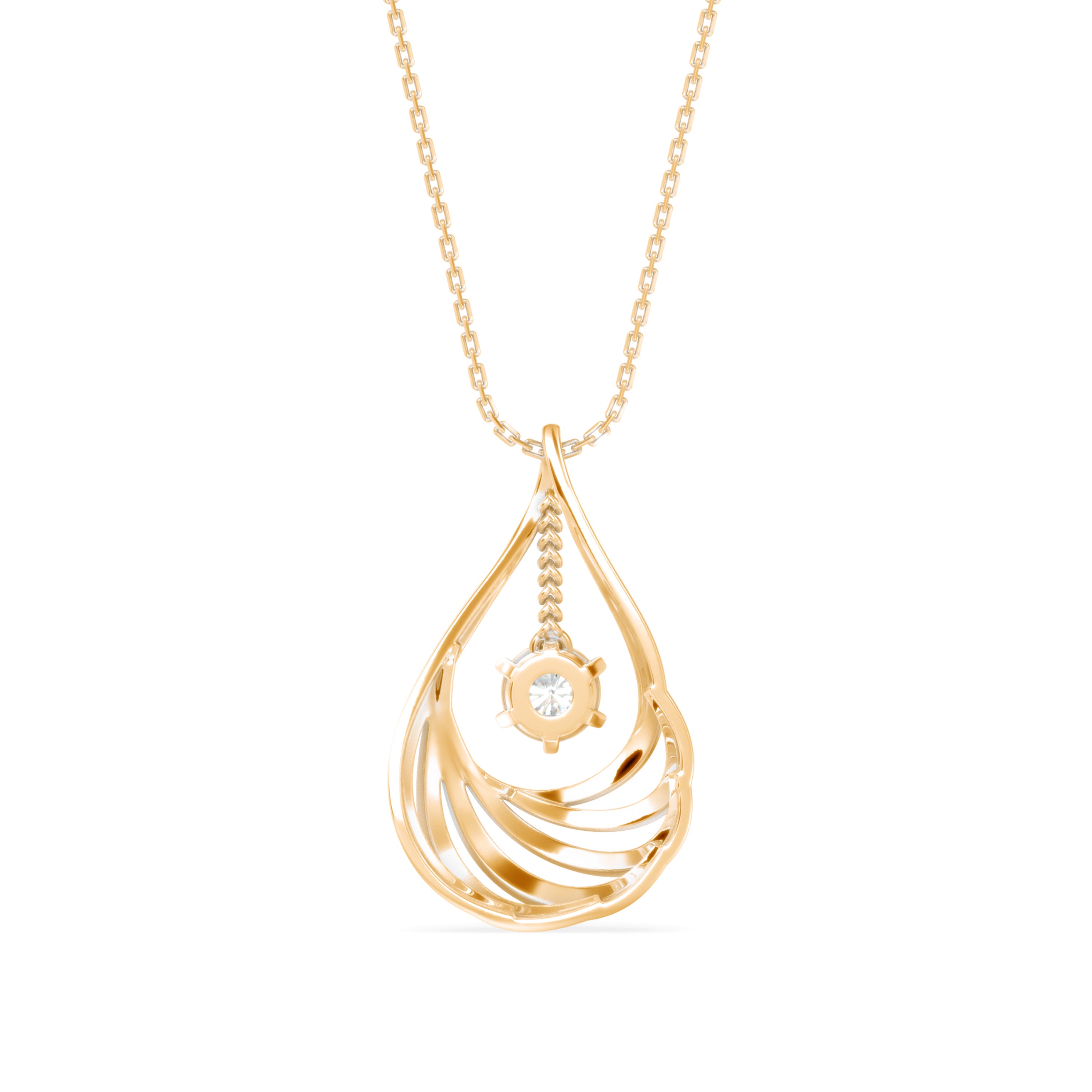 Clethra Diamond Pendant-Golden