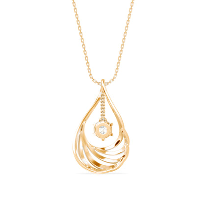 Clethra Diamond Pendant-Golden