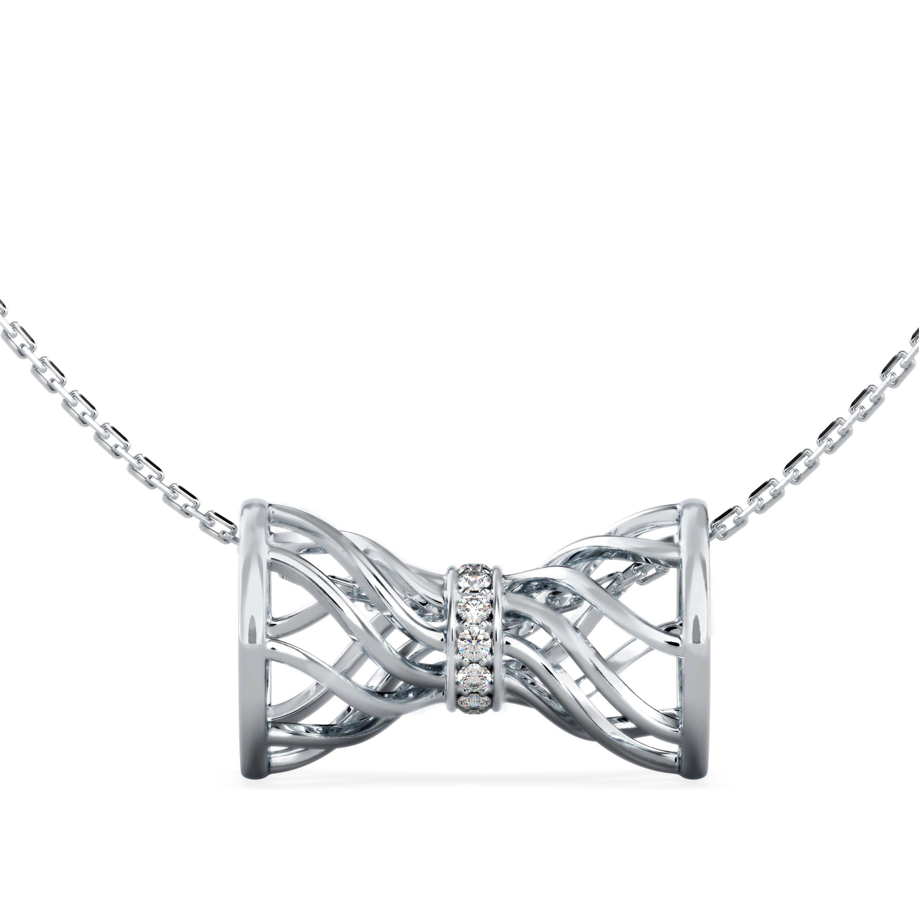 Ava Diamond Charm Pendant-Sterling Silver